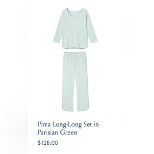 LAKE Pima Short - Long Pajama Set in Parisian Green